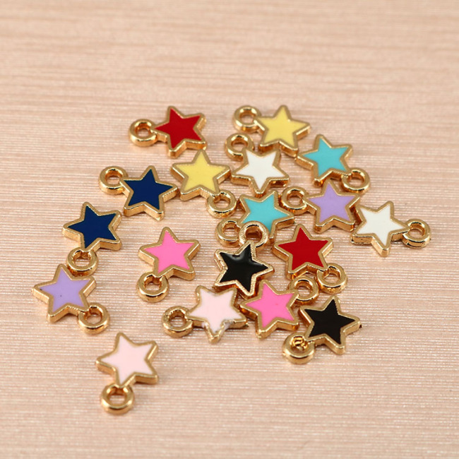 JS1517 Mini Chic Enamel Star Charm for Jewelry Bracelet Making,tiny jewelry supplies