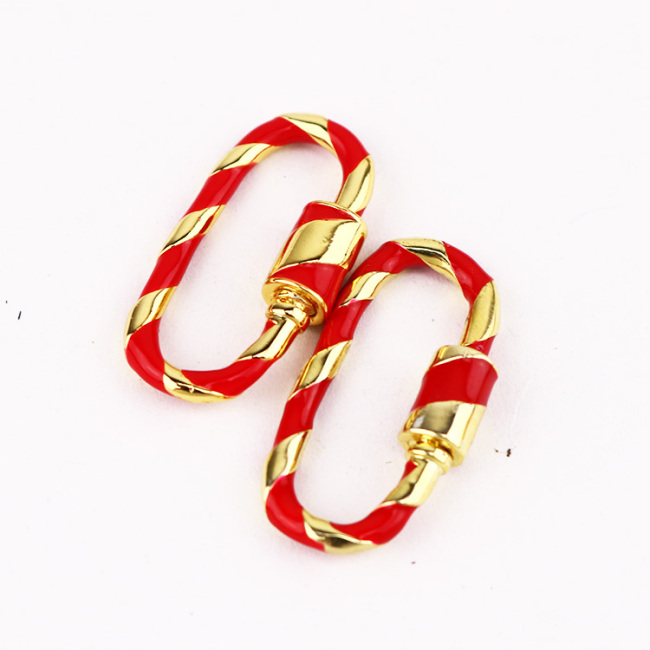 CZ7851 Popular Chic Enameled Jewelry Charm Pendant New Enamel U shape Screw Clasps Locks Carabiners