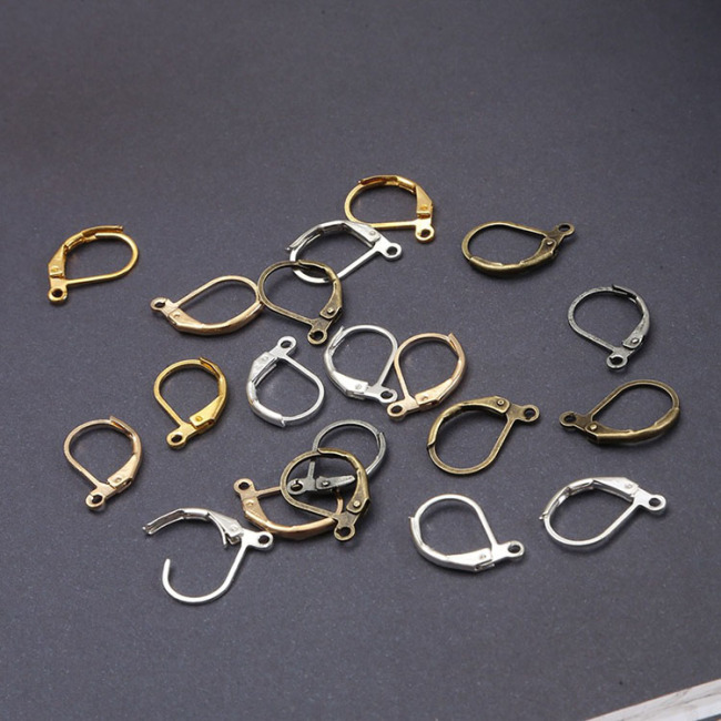 JF0930 Silver/gold/bronze/copper plated lever back earring hooks,leverback earwires,earring findings