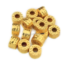 JS1312 Gold plated hammered Spacer Beads for jewelry making
