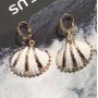 EN1034 2019 Woven Fashion Cowrie Cowry Shell Earring,Gold Dangle Drop Conch Seashell Shell Earrings