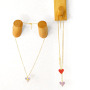 NZ1202 fashion heart pendant ladies enamel necklace ,charm copper pendants  custom stainless steel O chain women necklace