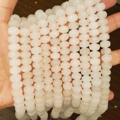 MJ3195 clearance sale ! Natural White Jade stone faceted abacus beads,rondelle jewelry beads for jewelry making