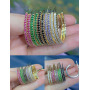 EC1800 2022 Chic 18k Gold Plated Rainbow Zircon Cubic Zirconia CZ Micro Pave Hoops Earring for Women