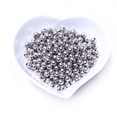 JS1239 4mm small silver rose gold gunmetal plated solid brass metal round ball beads