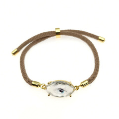BC1351 Trendy fashion string colourful evil eyes women bracelet ,custom adjustable cubic zircon eyes cord ladies bracelet