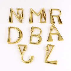 CZ8040 New Gold Plated Letter Initial Screw Carabiner Clasps Lock  for Necklace