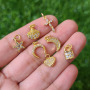CZ7908 Dainty Mini Minimal Cubic Zirconia Diamond CZ Micro Pave Crescent Heart Bracelet Charms