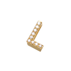 CZ8124 High Quality Small Thin Mini 18k Gold PlatedCZ Micro pave Small Alphabet Initial letter charm pendant