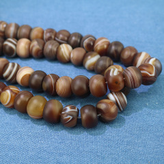 AB0850 Jewelry Mala Focal Beads Natural brown striped agate rondelle beads,coffee banded agate abacus beads