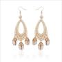 EN1029 2019 Latest Raffia Woven Ratton Wicker with Wire Wrapped Conch Shell Charm Earrings for Women