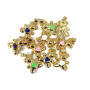 JS1549 Multicolor Cute 18k Gold Plated Enamel Heart Bear Charm Pendants
