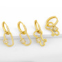 EC1695  Chic Delicate CZ Pave Carabiner Lock Charm Hoop uggies Earrings for Women
