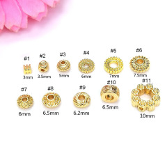 JF8338 tiny 18K gold plated metal Small cube flying saucer UFO Rondelle disc spacer beads