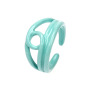 RA1024 Neon Enamel Rainbow Colored Brass Metal paper clip Stackable Rings for Ladies