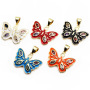 CZ8455 18k Gold Plated Rainbow Enamel Multicolor CZ Zircon Micro Pave Butterfly Charm Pendant for Necklace Jewelry Making
