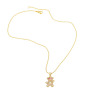 NZ1332 18k Gold Plated Cute CZ Micro Pave Bear Pendant Ball Chain Necklace for Women