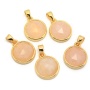 JF7284 New Dainty Faceted Natural Semiprecious Stone Round Pendants,Gold Bezel Faceted Gem Coin Pendant