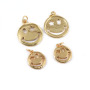 JS1533 18k Gold Plated Smiley Smile Face Charm Pendants for Bracelet Necklace Earring Making Supplies
