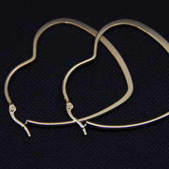ES1022 IPG Gold Plating Stainless Steel Heart Shape Hoop Earrings