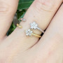 RM1302 Gold Silver Plated Tiny Minimalist Micro Pave CZ Star Stackable Open Rings