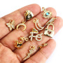 CZ8109 Dainty Mini Cubic Zirconia Diamond CZ Micro Pave Butterfly Key Lock Heart Bracelet Charms