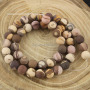 SB6525 Round Matte Australia Brown Zebra Jasper Loose Beads For Jewelry Making