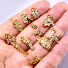 CZ8121 Mini Cute cz micro pave white lion turtle crab snake charm Cubic zirconia animal charms jewelry accessories CZ8121 Mini Cute cz micro pave white lion turtle crab snake charm Cubic zirconia animal charms jewelry accessories