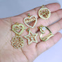 CZ8533 18K Gold Plated Diamond CZ Crystal Pave Mom Mama Pendants,Mother's Day Jewelry Gift