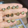 EC1450 2020 New Chic Mini Cute Diamond CZ Micro Pave Heart Alphabet Initial Letters Stud Earrings