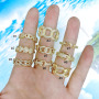 RM1349 Chic Delicate Everyday Stacking 18k Gold Plated CZ Paved Butterfly Heart Star Rings for Ladies