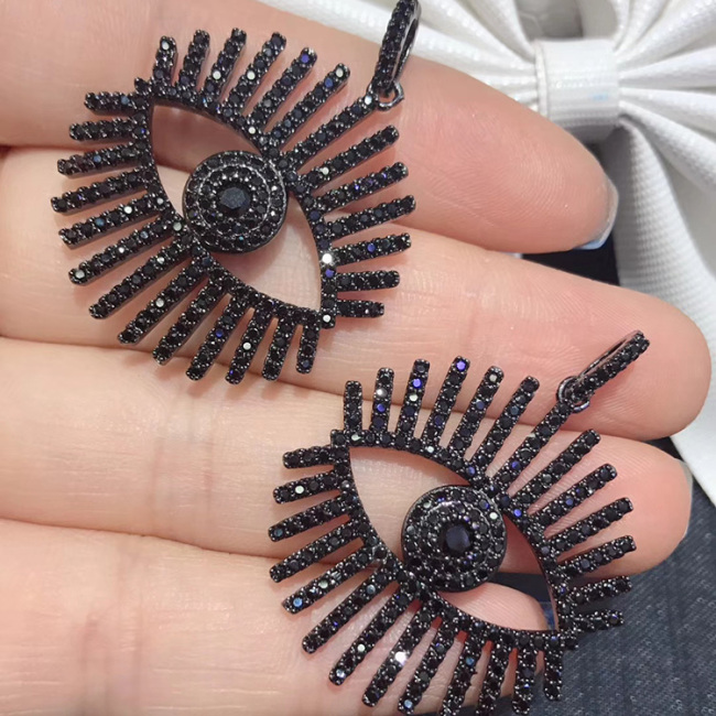 CZ7433 Custom design Cubic Zirconia micro cz pave Evil  Eyes charms ,Fashion jewelry brass Zircon cz Evil Eyes Pendants