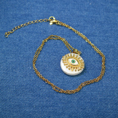 NZ1027 Popular CZ Micro Pave Star Sun Evil Turkish Eye  Pearl Charm Pendant Necklace
