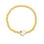 BM1063 4MM Gold Beads Beaded Elastic Bracelet with Colorful Enamel Coffee Cup Charm for Ladies Women