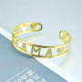 BC2043 18K Gold Plated Brass Bracelet CZ Micro Pave  Coffee Bean Link Chain Hand Cuff Bangle Bracelet