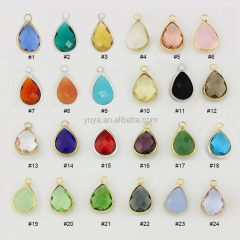 JF6577 Wholesale crystal glass bezel teardrop pendants