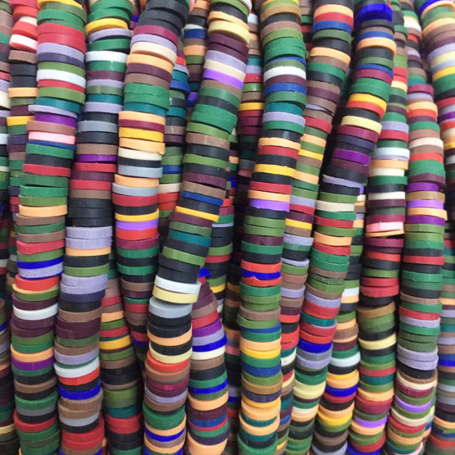 CC1855 Wholesale Multicolor Soft African Polymer Clay Vinyl Heishi Beads,Mixed Colour Polymer Clay Disc Spacer Beads