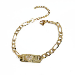 BC1411 Fashion Adjustable 18k gold plated charm lovely women chain bracelet