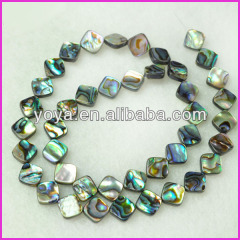 SP4068 Abalone paua shell flat square diamond beads, square shaped abalone paua shell beads