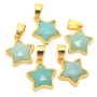 JF7301  New Dainty Faceted Natural Semiprecious Stone Round Pendants,Gold Bezel Faceted Gem Coin Pendant