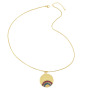 NZ1245 Fashion Jewelry Gold Plated Enamel Rainbow Crescent Moon Pendant Chain Necklace ,Valentine's Day Gift For Lover Mom