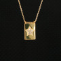 NZ1157 Chic Gold Plated Zircon Diamond CZ Micro Paved Star Heart Cross Rectangle Medal Pendant Chain necklace