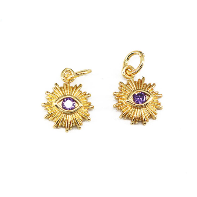 CZ8212 Dainty Mini Small Clear CZ Evil Eyes Charm,Tiny Minimal Zircon Cubic Zirconia Evil Eyes Charm Pendant