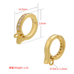 CZ8514 18K Gold Plated CZ Pave Pendant Connector Hanger, Openable Pendant Charm Hanger Bails for DIY Necklace and Bracelet