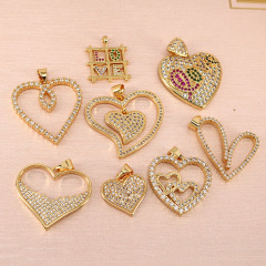 CZ8273 New Cubic Zirconia CZ Micro Pave Love Heart Pendant,Valentine's Day Jewelry supplies
