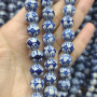 CC1888 12MM Hand Painted Ceramic Blue White Porcelain Round Beads ,Chinoiserie China Blue White Double Happiness Longevity Beads