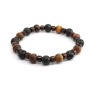 BN5316 gemstone bead 8mm tiger eye and lava men bracelet
