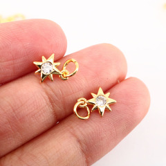 CZ8258 Tiny minimal Mini 18K Gold Plated CZ Cubic Zirconia Micro Pave North Star Charm Pendant For Jewelry Making