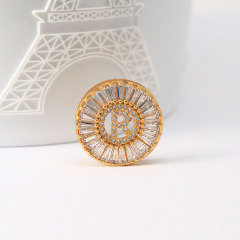 NZ1006 Skin Friendly Brass White Cubic Zirconia Diamond 26 Alphabet Initial Letter Charm Pendant Necklaces for Women