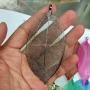 JF7090 Gold Plated Leaf Pendants, Electroplated Metal Leaf Pendant, Leaf Charm for Fall Jewelry
